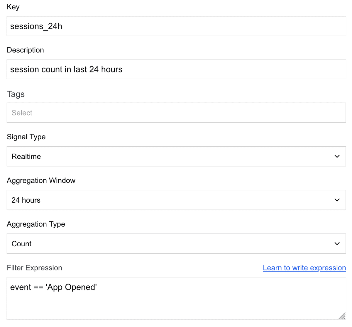 session count in last 24